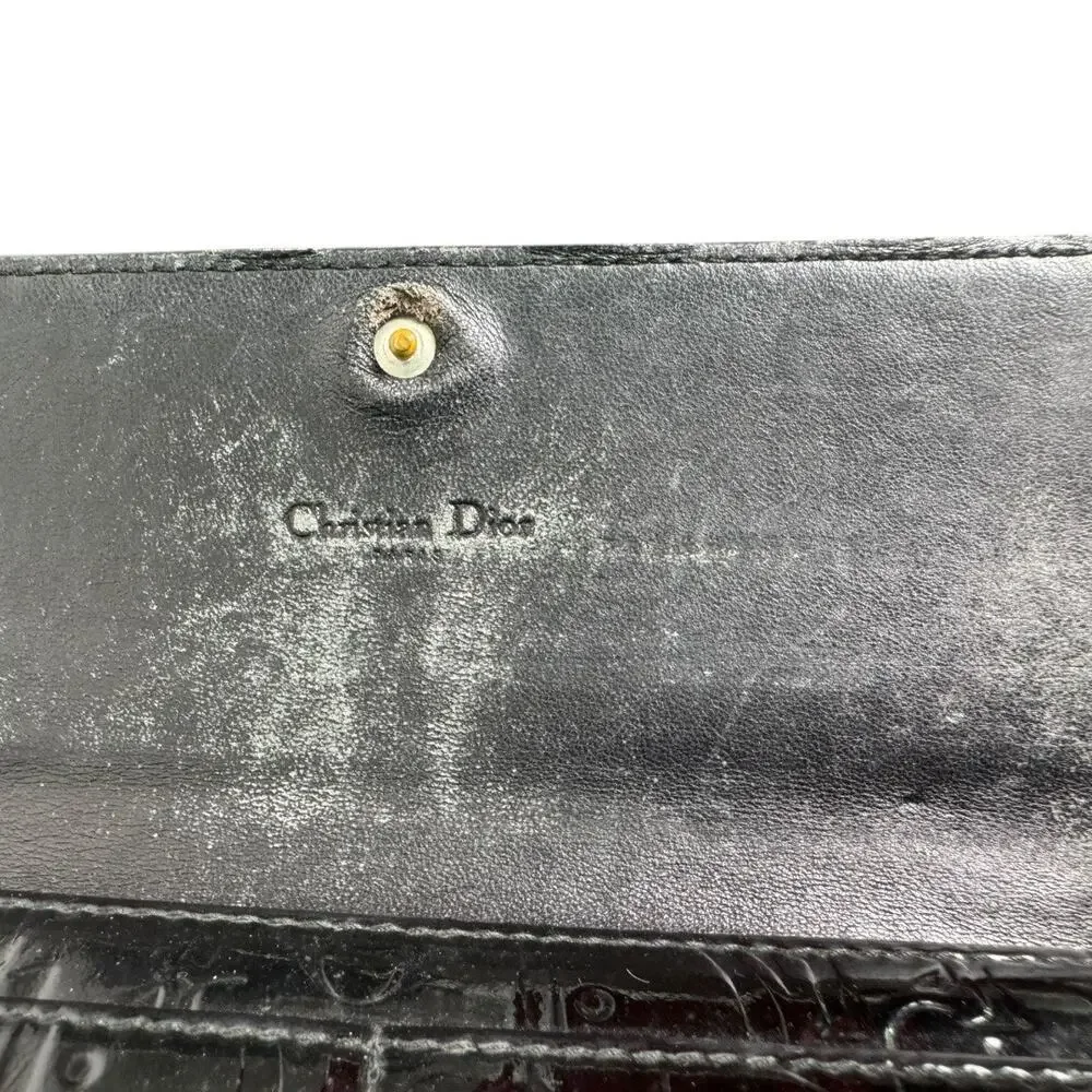Dior Patent Leather‎ Continental Signature Long Wallet